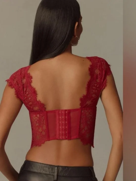 Anthropologie Scarlet Giselle Lace Bustier Style Top - Picture 2 of 8